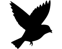 Djemzy - vliegende vogel met twee vleugels silhouette- wanddecoratie woonkamer - wanddecoratie slaapkamer - wandversiering - muurversiering - wandpaneel - wall art - housewarming cadeau - hout - zwart - dieren - MDF 6 mm