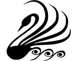 Djemzy - Zwaan met krullen- wanddecoratie woonkamer - wanddecoratie slaapkamer - wandversiering - muurversiering - wandpaneel - wall art - hout - zwart - dieren - abstract - MDF 6 mm