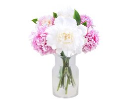 DK Design Bloemenvaas melkbus fles model Milky - transparant glas - 19 x 40 cm - mondgeblazen