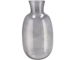 DK Design Bloemenvaas Mira - fles vaas model - smoke glas - 21 x 37 cm - boeketvazen