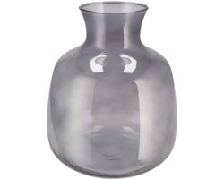 DK Design Bloemenvaas Mira - fles vaas model - smoke glas - 24 x 28 cm - boeketvazen