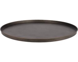 DK Design Onderbord/kaarsenbord - serveerschaal - metaal - mat brons - 46 x 2 cm - rond
