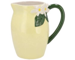 DK Design Schenkkan water/wijn karaf Fay - geel - keramiek - 13 x 19 cm - 1,5 liter - limonadekan