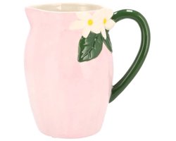 DK Design Schenkkan water/wijn karaf Fay - roze - keramiek - 13 x 19 cm - 3 liter - limonadekan