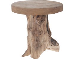 DKNC - Bijzettafel Nathan - Teakhout - 41x40x25cm - Bruin