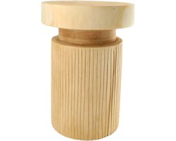 DKNC - Bijzettafel rond Micki - Paulownia-hout - 28x28x38cm - Beige