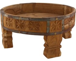 DKNC Dienblad Chakki - Decoratie - Hout - Vintage - 38x38x17 - Bruin
