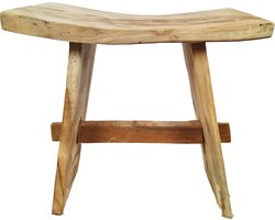 DKNC - Kruk - Teakhout - 47x28x47cm - Beige