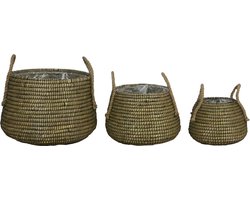 DKNC - Manden Demi - Zeegras - 48x36 cm - Set van 3 - Roze