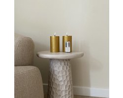 DKNC set van 2 LED kaarsen goud met afstandsbediening in cadeauverpakking 12,5x7,5cm