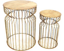 DKNC - Tafel Galal - metaal - 38.5x50cm - Set van 2 - Goud