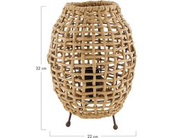 DKNC - Tafellamp papier - 22x22x32cm - Natuurlijk