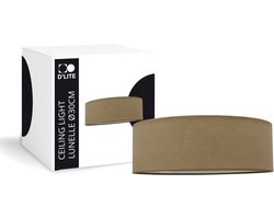 D'Lite Plafondlamp Lunelle 30cm Textiel Bruin | Geschikt Voor 2x E27