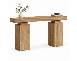 DMG Supply Consoletafel - Smal - Houtlook - 160 x 30 x 85 cm - Lichtbruin - MDF