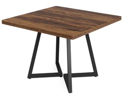 DMG Supply Eettafel - Vierkant - 80 x 80 x 75 cm - 2 tot 4 Personen - Houtlook en Zwart