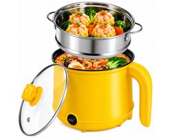 DMG Supply Noodle Pan - Geel - Elektrische Kookpan - Hotpot - Noodle Kom - 1,8 L - Multicooker
