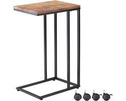 DnA® Bedtafel - Laptoptafel - Bedtafeltje met Wielen - Bedtafeltje voor op Bed - Bruin - 35cm x 50cm x 70cm