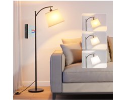 DnA® Booglamp - Vloerlamp - Lampenkap - Booglampen Dimbaar - Booglampen Staand Vloerlamp - Beige/Zwart - 40cm x 13cm x 32cm