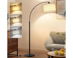 DnA® Booglamp - Vloerlamp - Lampenkap - Booglampen Dimbaar - Booglampen Staand Vloerlamp - Beige/Zwart - 74cm x 31cm x 182cm
