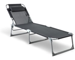 DnA® Ligbed Tuin - Ligbed Tuinmeubel - Ligbed Tuinmeubel 2 Persoons - Donkergrijs - 193cm x 53cm x 29cm