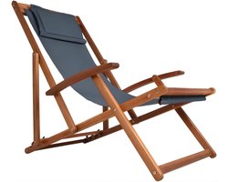 DnA® Ligstoel Tuin - Ligbed Tuin - Ligstoel Tuin Opvouwbaar - Ligstoel Tuin Verstelbaar - Ligbed Tuinmeubel - Zwart/Bruin - ‎94cm x 60cm x 94cm