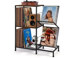 DnA® LP Opbergsysteem - Lp kast - Platenspeler Kast - Platenspeler Meubel - Vinyl Kast - Zwart - ‎‎70cm x 30cm x 81cm