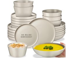 DnA® Serviesset - Serviesset 6 Persoons - Serviessets - Serviesset 8 Persoons - Taupe - 26cm x 26cm x 3cm