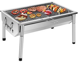 DnA® Tafel Bbq Houtskool - Weber Bbq -Boretti Bbq - Houtskool - Zilver - 28cm x 40cm x 22cm