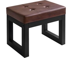DnA® Voetenbankje Of Poef - Hockers En Poefen - Poef Rond - Donkerbruin - ‎30cm x 41cm x 32cm