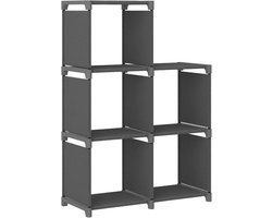 Dobbelsteenrek, opbergrek, staand rek, universeel, boekenrek, 33 x 30 x 33 cm, met open vakken, boekenkast, archiefkast, boekenrek, archiefkast, 90 g/m², stof, staal