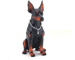 Doberman Pincher beeld - Decoratie - Woonaccessoires - Beeld - Zwart - 15cm Hoog