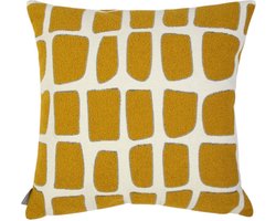Doby chenille jaquard kussen homing geel 45x45cm