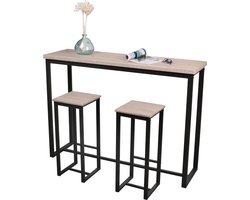 "DOCK" WANDBARTAFEL MET 2 BARKRUKKEN 140X40XH89CM EN 30X30XH70CM