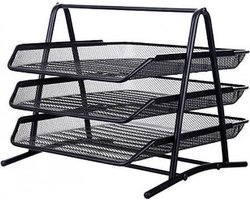 Documenten sorteer rek - Brievenbak metaal - sorteerrek met 3 vakken - brievenbakjes - voor documenten - zwart