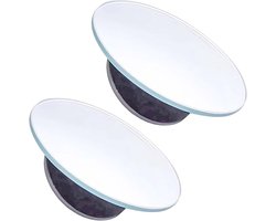 dode hoek spiegel, rond, frameloos, 360 graden draaibaar, mini zelfklevende groothoekspiegel, HD glazen spiegel, convex, voor auto's, vrachtwagens, SUV's, verkeersveiligheid - 2 stuks