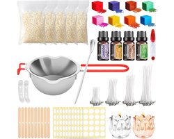 Doe-Het-Zelf Kaarsenmaakset voor Beginners - Inclusief Soja Was, Smeltkroes en Accessoires