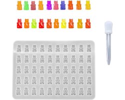 Doe-het-zelf siliconenmal - mini snoepvorm - rubberen beervormen voor snoep - jelly - chocolade - Bummy Beer-vorm + 1 pipet