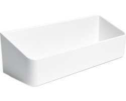 DOESS Doucherek-Douchemand-Badkamer Rek-Douchemand- Plastic Douchemand- Doucherek Zonder Boren- Rechthoekig Doucherek- Badkamer Organiser- Wandmontage Doucherek- Ophangbaar Met Sticker-Wit Doucherek