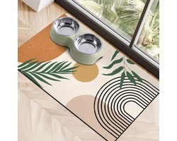 Dog Feeding Mats for Floors, Super Absorbent Pet Cat Feeding Mat - Non Slip Dog Bowl Mats for Food and Water, Eco-friendly Boho Dog Placemats Feeding Mat