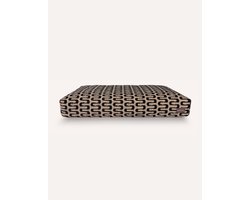 Dogguo Retro Wave Bed - Hondenmatras - 85x55x15 cm Beige Zwart M