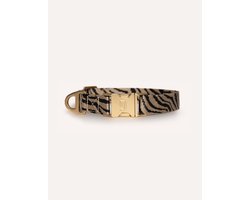 Dogguo Zebra Collar - Hondenhalsband - Ø26 cm Beige Zwart M