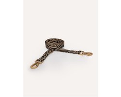 Dogguo Zebra Leash - Hondenriem - 250x2.5 cm Beige Zwart M