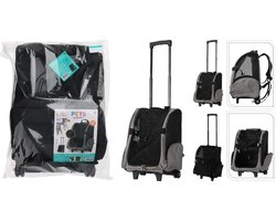 Dogs Collection - Dieren Trolley & Rugzak - 2 in 1 - Grijs - Opvouwbaar