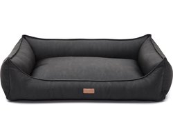 Dog's Lifestyle Hondenmand Structuro Leder Antraciet XL 110cm - ook in Taupe, Cognac, Bruin en Lichtgrijs