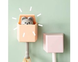 Dogzoo - Kapstok - Kinderkapstok - 4 haken - Dieren - Kapstok haken - Kinderkamer - Badkamer rek - Kapstok muur - Wandkapstok - Met zelfklevend bevestigingsmateriaal