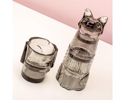 DOIY - Glazenset Kitty Kat - stabelbaar set van 4 - Zwart