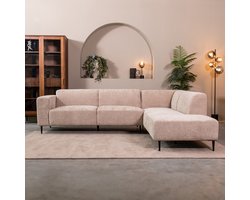 DOK 2 Design Eden Hoekbank - BRUIN - Velvet - Rechts Voorstaand - - - Met Armleuning