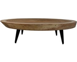 Dok Home Salontafel - ø80x18 - Naturel/zwart - Munggur/metaal
