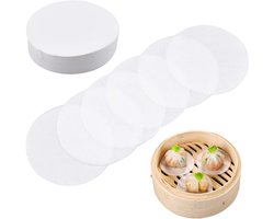 Dokpav Baking Paper, 500pcs 9cm Non-Stick Wax Baking Paper Baking Paper, Baking Paper Parchment, Bamboo Steamer Paper, Air Fryer Liner, Wax-Paper Beef Burger Discs, for Burger, Pathy, Cooking,