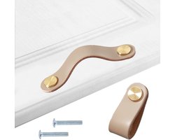 Dolaso Lederen handvat Meubel 4 stuks Set Handmatige meubelhandvat Lederen knop sluiting Kast handvat knop voor lederen handvat Keukenkast Kasten
